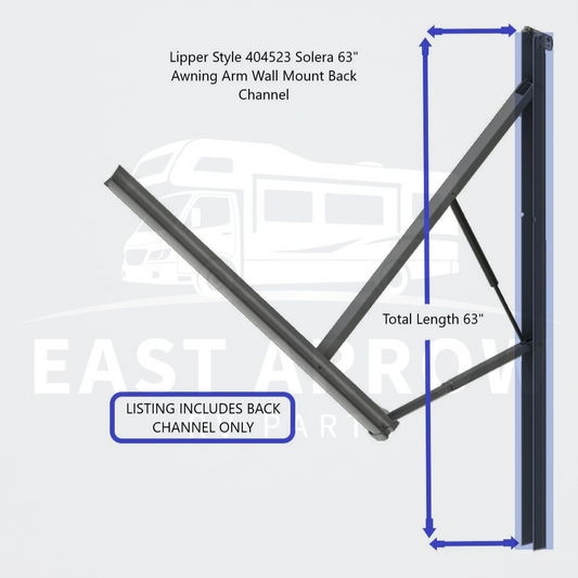 Lipper Style 404523 Solera 63" Awning Arm Wall Mount Back Channel
