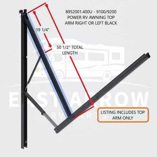 8952001.400U - 9100/9200 POWER RV AWNING TOP ARM RIGHT OR LEFT BLACK