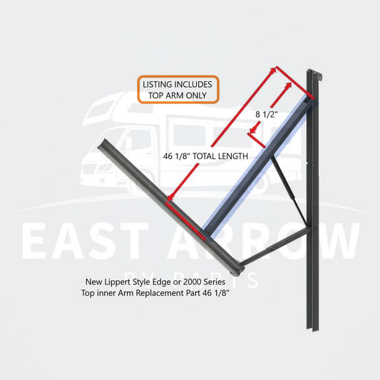 New Lippert Style Edge or 2000 Series Top inner Arm Replacement Part 46 1/8"