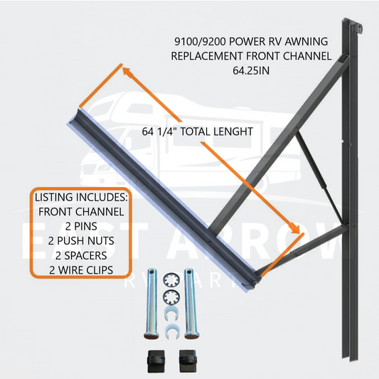8952002.400UL 9100/9200-POWER RV AWNING REPLACEMENT FRONT CHANNEL 64.25IN BLACK